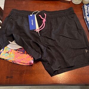 MAAMGIC Black Swim Shorts with Pink Drawstring